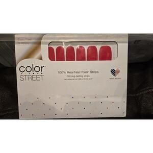 Color Street Nail Polish Strips BATON ROUGEY (FMC197) RED SOLID Valentine New
